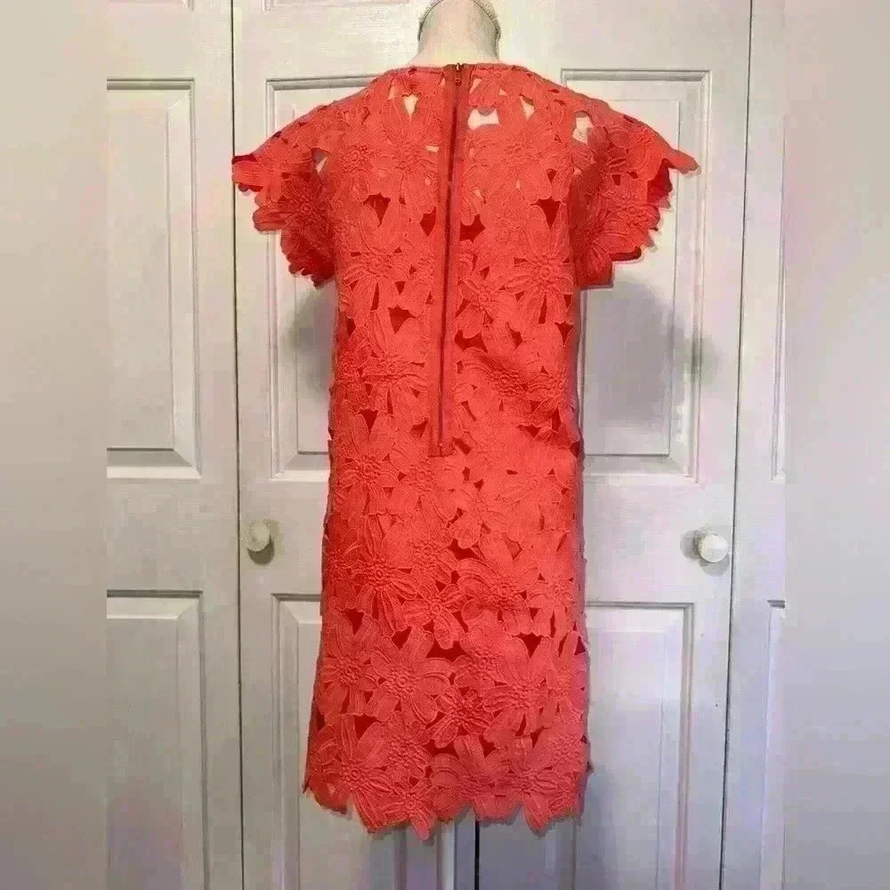 Mystree Women's Coral Lace Dress Floral Pink Size Medium - Picture 2 of 8